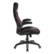 Scranton & Co Black Faux Leather Gaming Chair with Red Trim and Lumbar Support