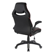 Scranton & Co Black Faux Leather Gaming Chair with Red Trim and Lumbar Support
