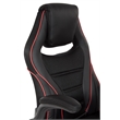 Scranton & Co Black Faux Leather Gaming Chair with Red Trim and Lumbar Support
