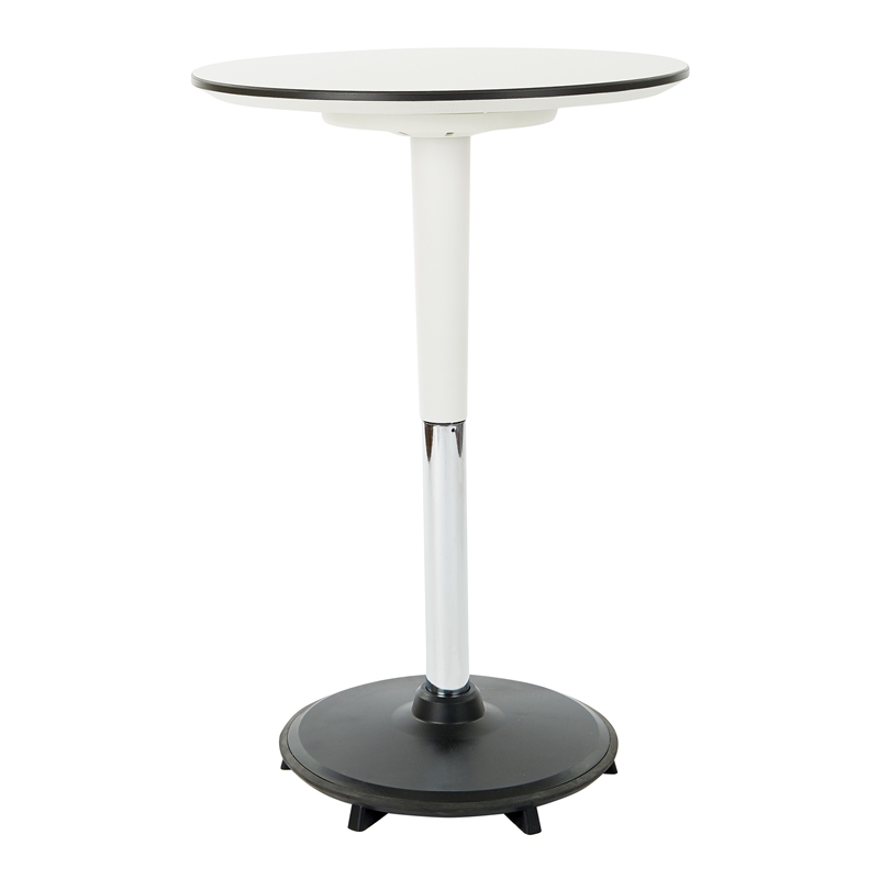 Scranton & Co Height Adjustable Table 21 to 31 Inches in White Laminate