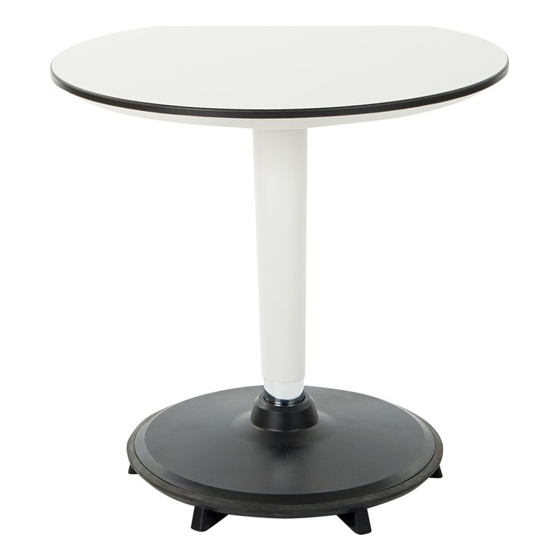 Scranton & Co Height Adjustable Table 21 to 31 Inches in White Laminate