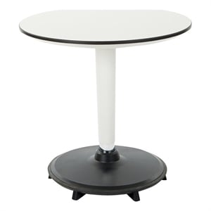 Scranton & Co Height Adjustable Table 21 to 31 Inches in White Laminate