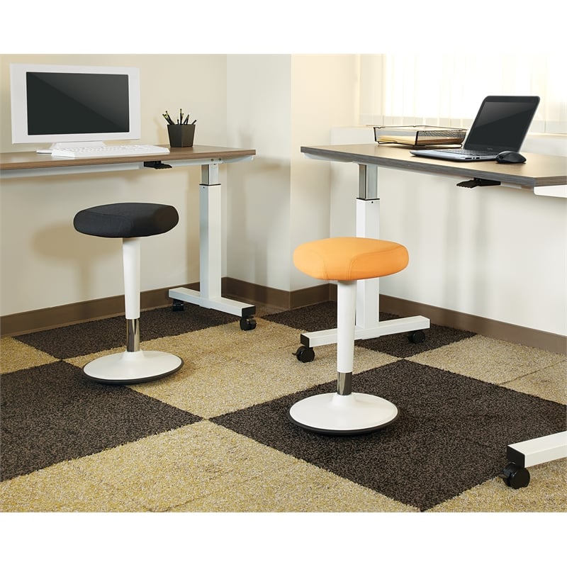 Scranton & Co Adjustable Perch Seat 24 to 34 Inches in Black and White