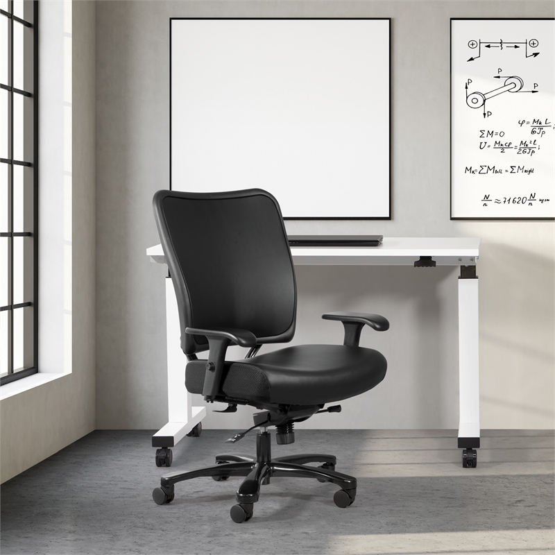 Scranton & Co Big & Tall Ergonomic Office Chair in Black Fabric