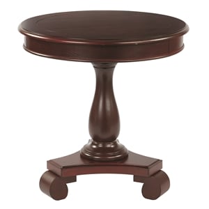 Scranton & Co Hand Painted Round Accent Table in Vintage Wine Cherry