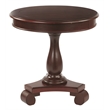 Scranton & Co Hand Painted Round Accent Table in Vintage Wine Cherry
