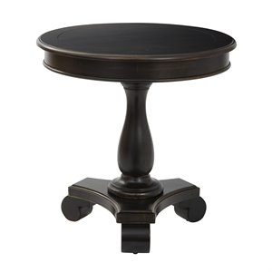 Scranton & Co Hand Painted Round Accent Table in Antique Black