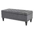 Scranton & Co Gray Bonded Leather Square Storage Ottoman with Nailhead Trim