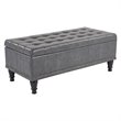 Scranton & Co Gray Bonded Leather Square Storage Ottoman with Nailhead Trim
