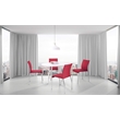 Scranton & Co Cranapple Red Fabric Stacking Chair 4-Pack with Chrome Legs