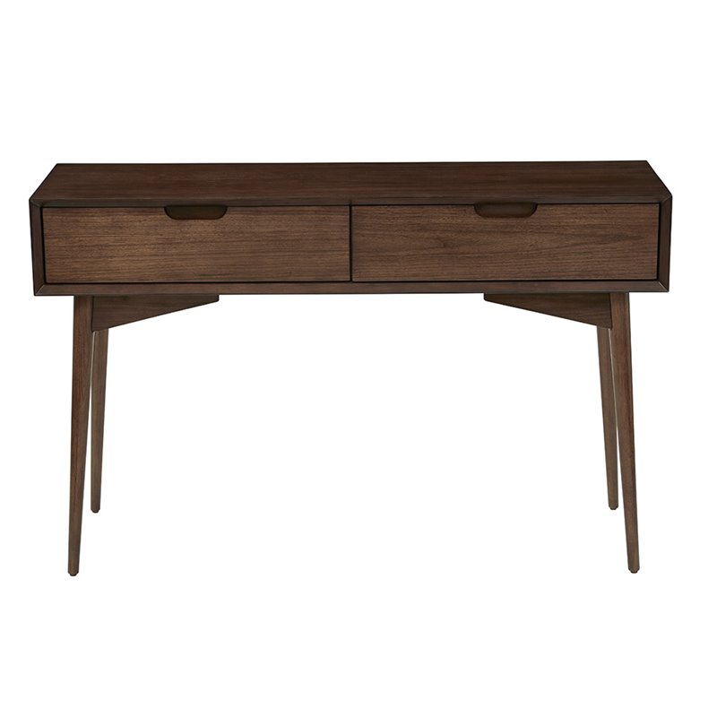 Scranton & Co Walnut Brown Wood Console Table with 2 Drawers and Storage
