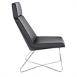 Scranton & Co Black Fabric Guest Chair with Chrome Sled Base and Headrest