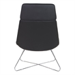Scranton & Co Black Fabric Guest Chair with Chrome Sled Base and Headrest
