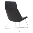 Scranton & Co Black Fabric Guest Chair with Chrome Sled Base and Headrest