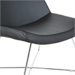 Scranton & Co Black Fabric Guest Chair with Chrome Sled Base and Headrest