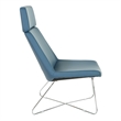 Scranton & Co Blue Fabric Guest Chair with Chrome Sled Base and Headrest