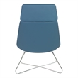 Scranton & Co Blue Fabric Guest Chair with Chrome Sled Base and Headrest
