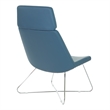 Scranton & Co Blue Fabric Guest Chair with Chrome Sled Base and Headrest