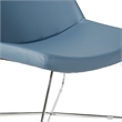 Scranton & Co Blue Fabric Guest Chair with Chrome Sled Base and Headrest