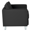 Scranton & Co Club Armchair in Black Faux Leather with Silver Legs