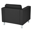 Scranton & Co Club Armchair in Black Faux Leather with Silver Legs
