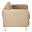 Scranton & Co Buff Cream Faux Leather Club Armchair with Silver Legs