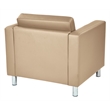 Scranton & Co Buff Cream Faux Leather Club Armchair with Silver Legs