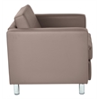 Scranton & Co Stratus Gray Faux Leather Club Armchair with Silver Legs