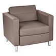 Scranton & Co Stratus Gray Faux Leather Club Armchair with Silver Legs