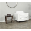 Scranton & Co Snow White Faux Leather Club Armchair with Silver Legs