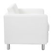 Scranton & Co Snow White Faux Leather Club Armchair with Silver Legs