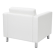 Scranton & Co Snow White Faux Leather Club Armchair with Silver Legs