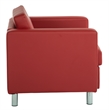 Scranton & Co Lipstick Red Faux Leather Club Armchair with Silver Legs