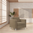 Scranton & Co Taupe Fabric Club Armchair with Chrome Finished Legs