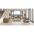 Scranton & Co Taupe Fabric Club Armchair with Chrome Finished Legs