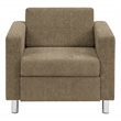 Scranton & Co Taupe Fabric Club Armchair with Chrome Finished Legs