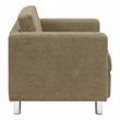 Scranton & Co Taupe Fabric Club Armchair with Chrome Finished Legs