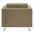 Scranton & Co Taupe Fabric Club Armchair with Chrome Finished Legs