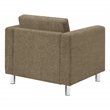 Scranton & Co Taupe Fabric Club Armchair with Chrome Finished Legs