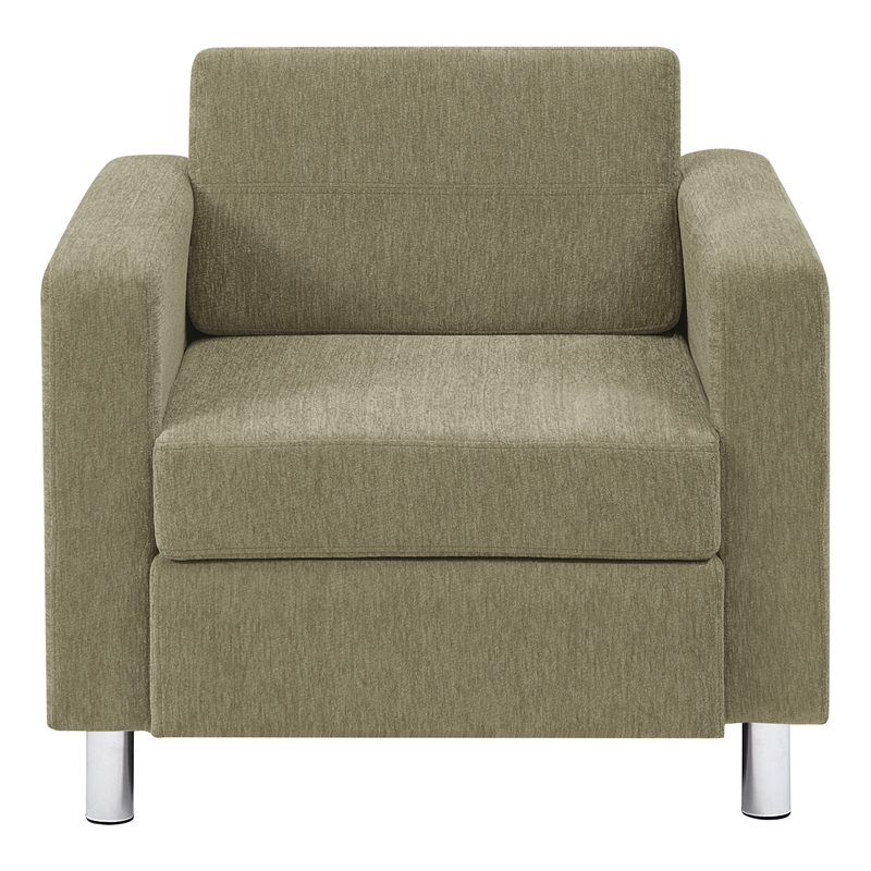 Scranton & Co Sea Green Fabric Club Armchair with Chrome Finished Legs