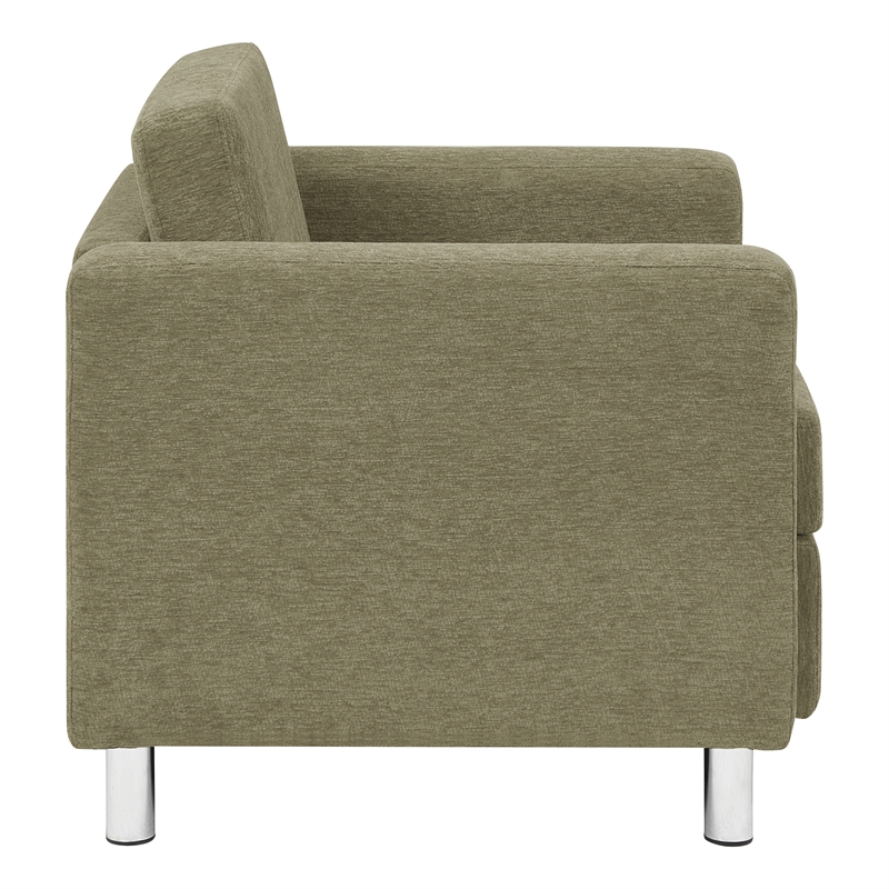 Scranton & Co Sea Green Fabric Club Armchair with Chrome Finished Legs