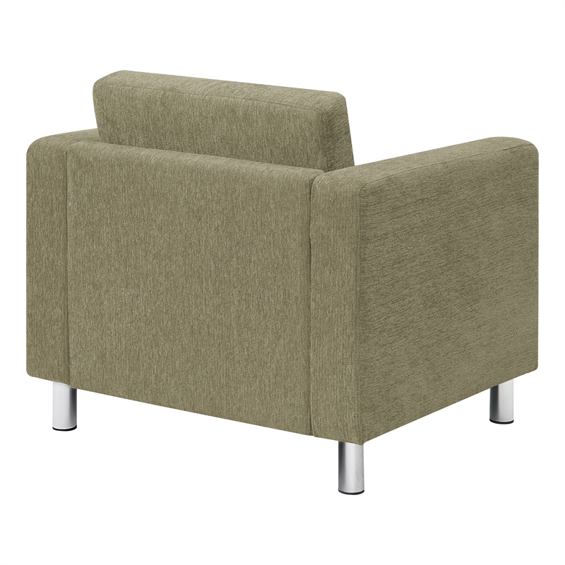 Scranton & Co Sea Green Fabric Club Armchair with Chrome Finished Legs