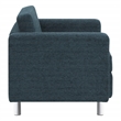 Scranton & Co Navy Fabric Club Armchair with Chrome Finished Legs