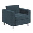 Scranton & Co Navy Fabric Club Armchair with Chrome Finished Legs
