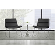 Scranton & Co Black Faux Leather Lounge Chair with Chrome Sled Base