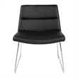 Scranton & Co Black Faux Leather Lounge Chair with Chrome Sled Base