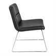 Scranton & Co Black Faux Leather Lounge Chair with Chrome Sled Base