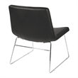 Scranton & Co Black Faux Leather Lounge Chair with Chrome Sled Base