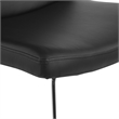 Scranton & Co Black Faux Leather Lounge Chair with Chrome Sled Base