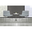 Scranton & Co Charcoal Gray Faux Leather Lounge Chair with Chrome Sled Base